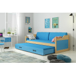 Detská posteľ s prístelkou DÁVID 200 x 90 cm borovica modrá